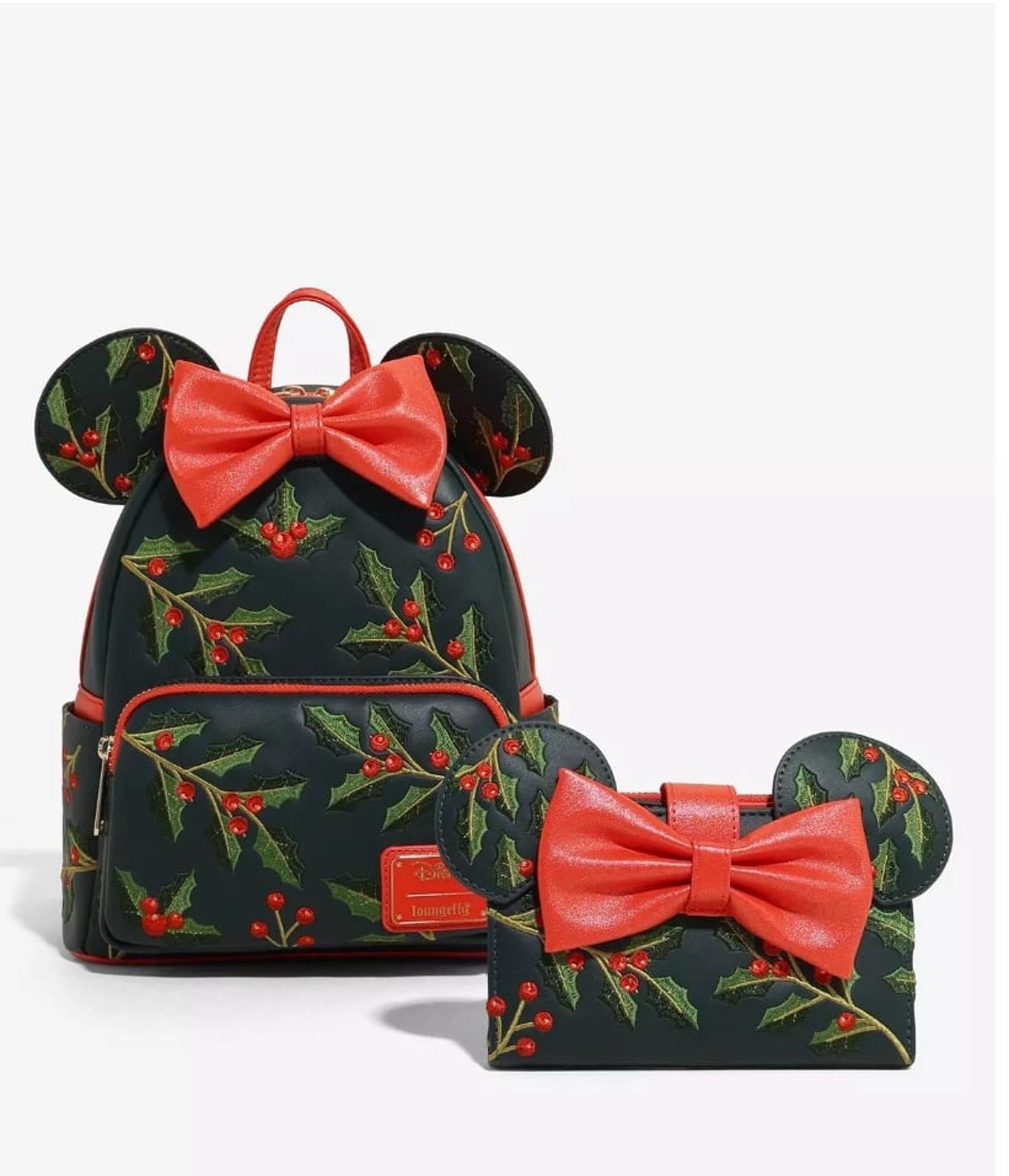Loungefly Disney Minnie Mouse Holiday Holly Zip Wallet