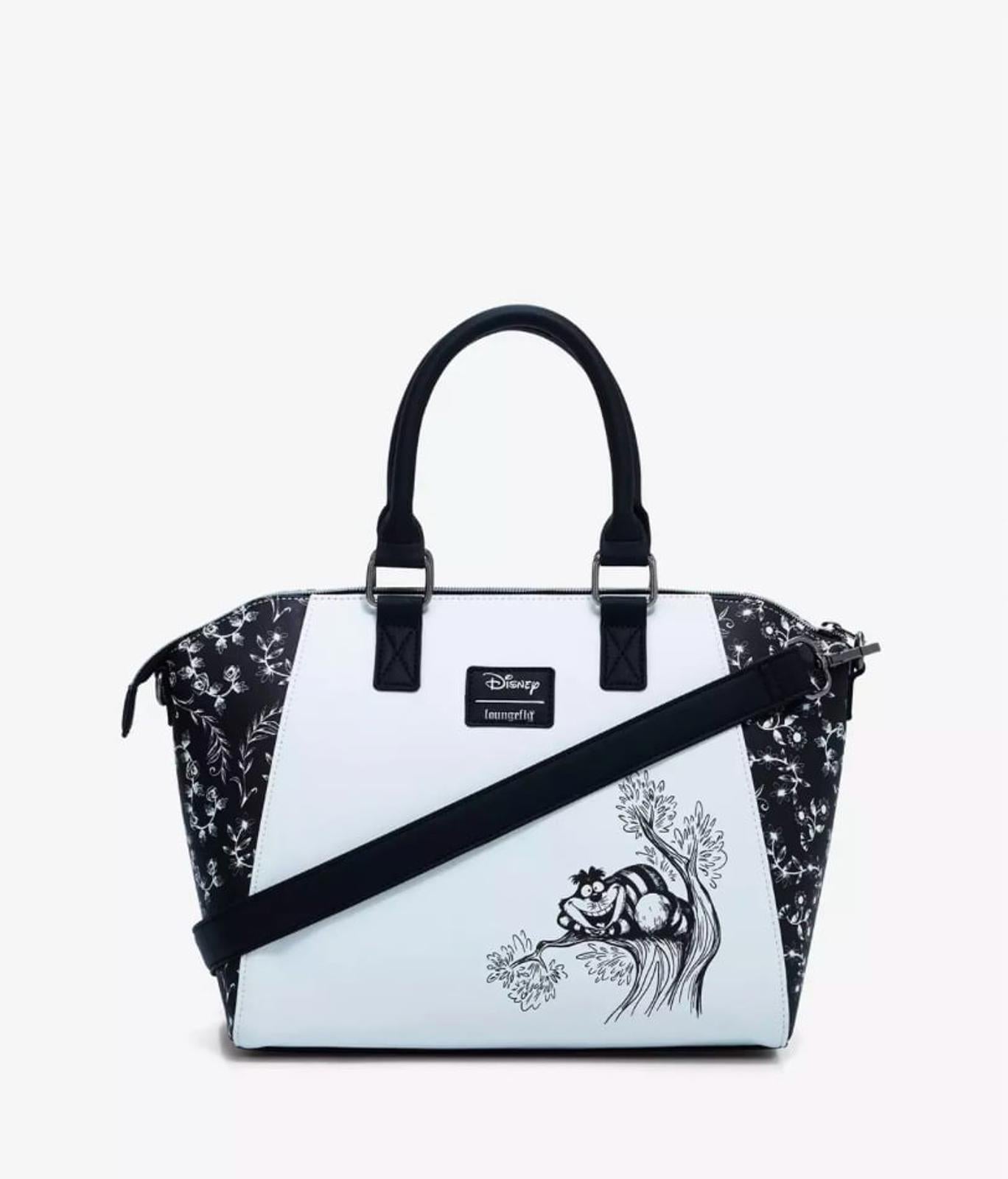 Loungefly Disney Alice In Wonderland Black & White Satchel Bag NWT