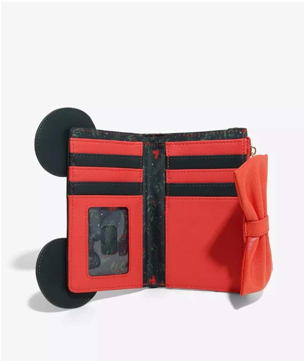Loungefly Disney Minnie Mouse Holiday Holly Zip Wallet