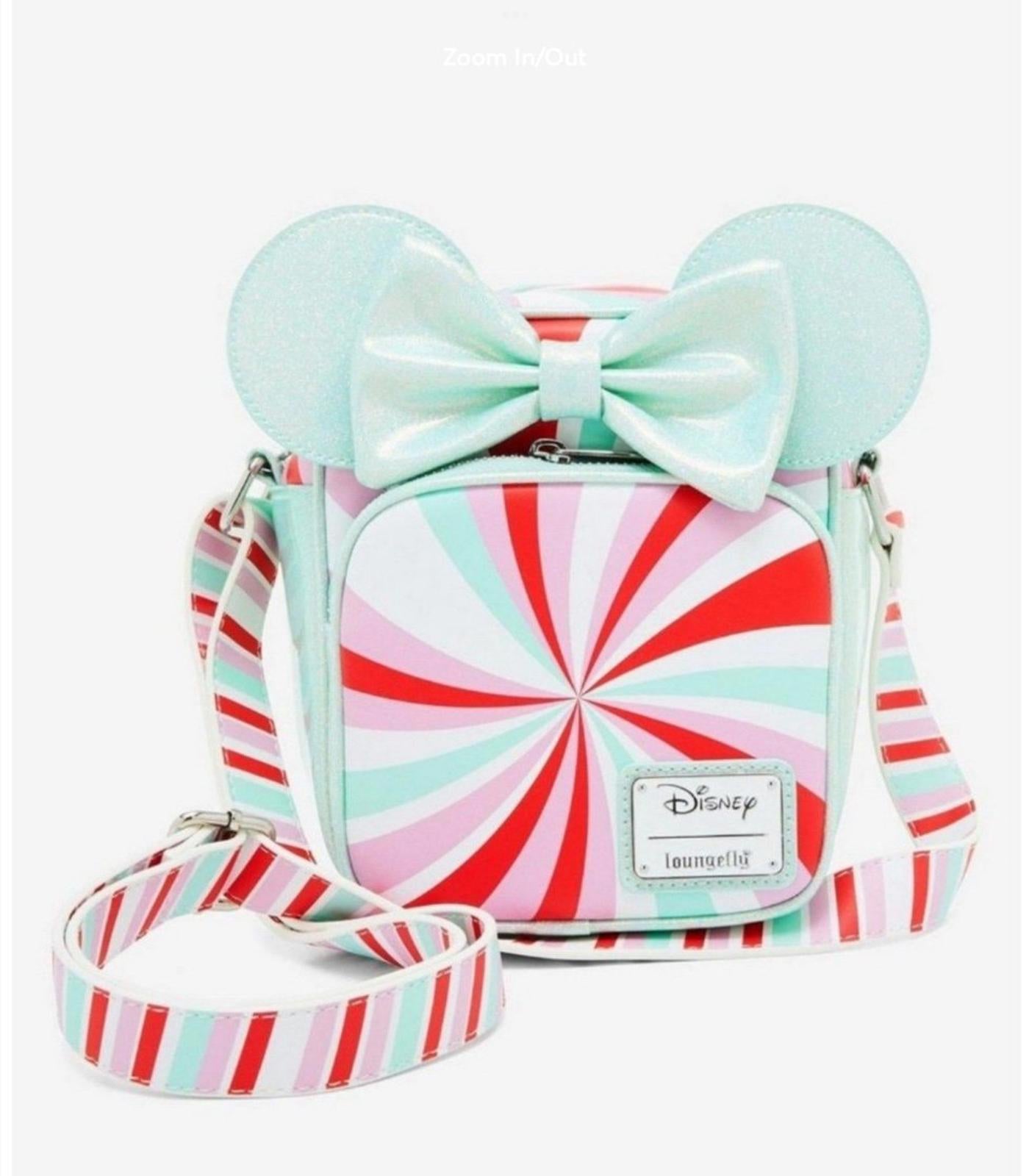 Loungefly Disney Minnie Mouse Ears Peppermint Print Crossbody Bag NWT!! HTF