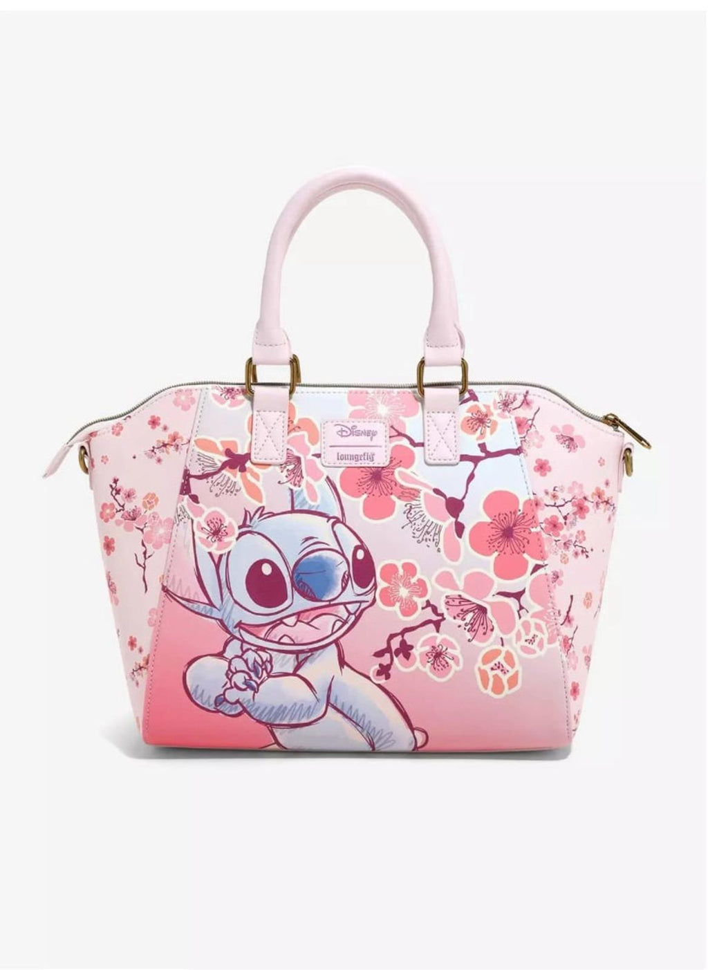 Loungefly Disney Stitch Cherry Blossoms Satchel Bag