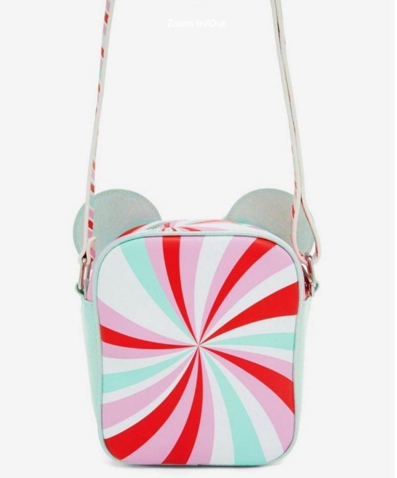 Loungefly Disney Minnie Mouse Ears Peppermint Print Crossbody Bag NWT!! HTF