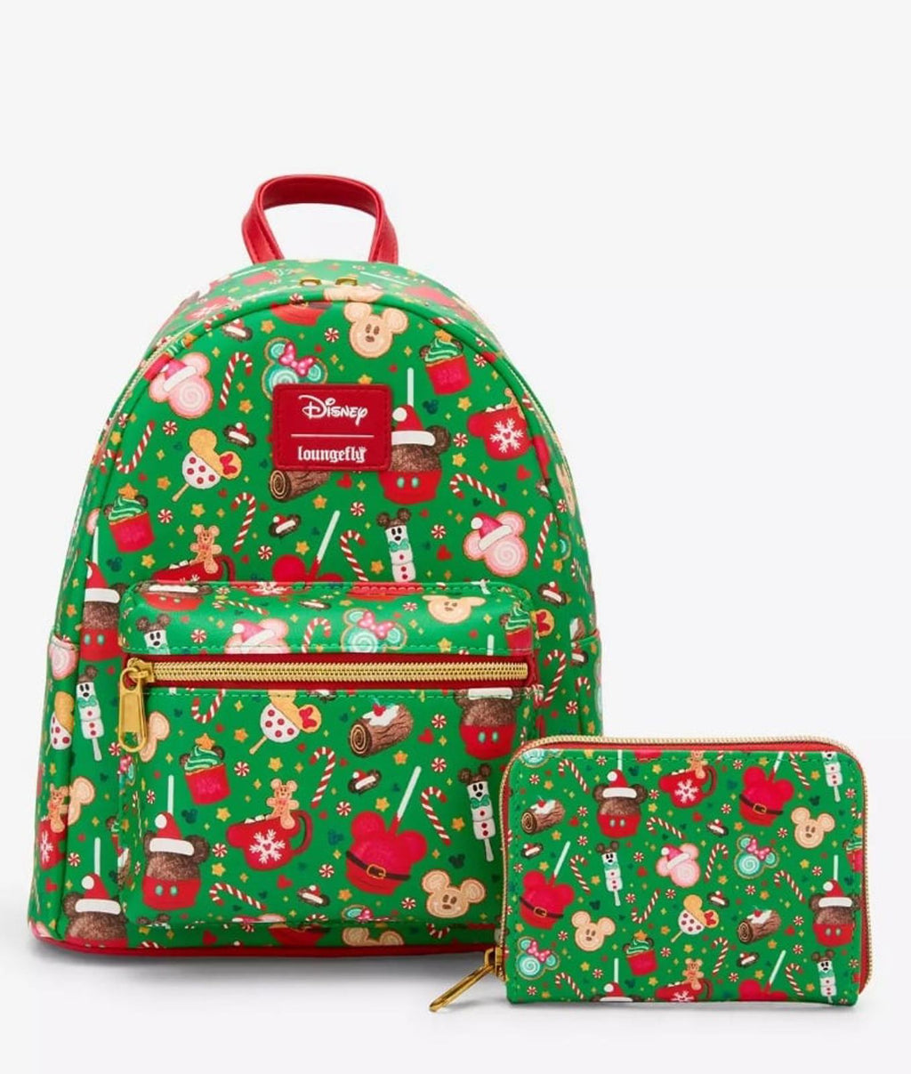 Loungefly Disney Mickey Mouse Holiday Treats Mini Zipper Wallet NWT