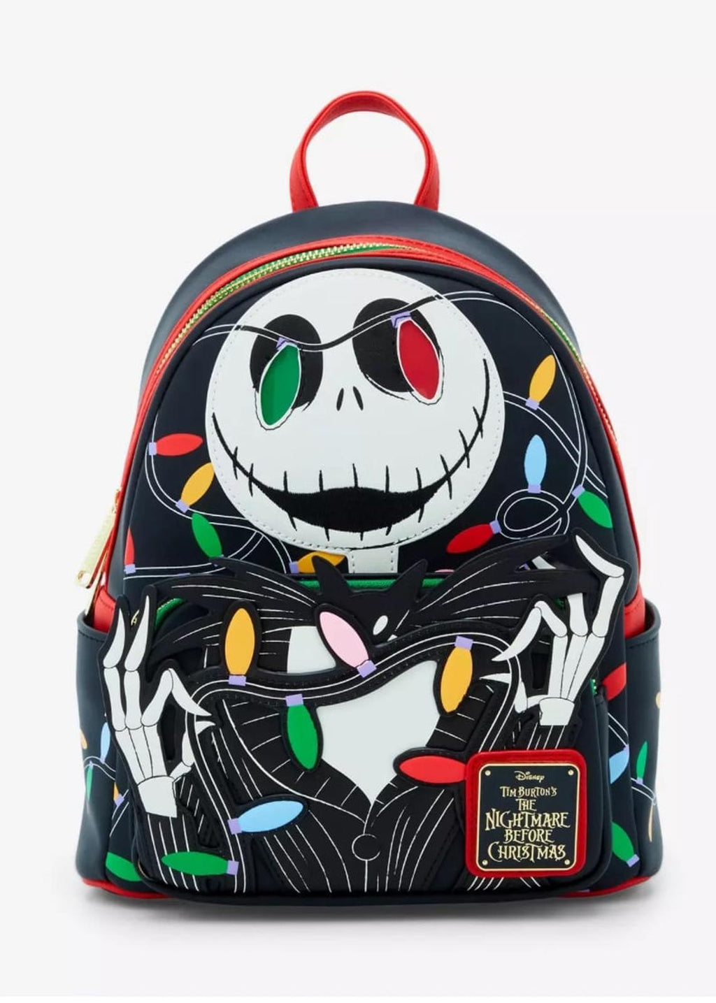 Loungefly Disney NBC Jack Skellington XMas Lights GITD LIGHT UP Mini Backpack