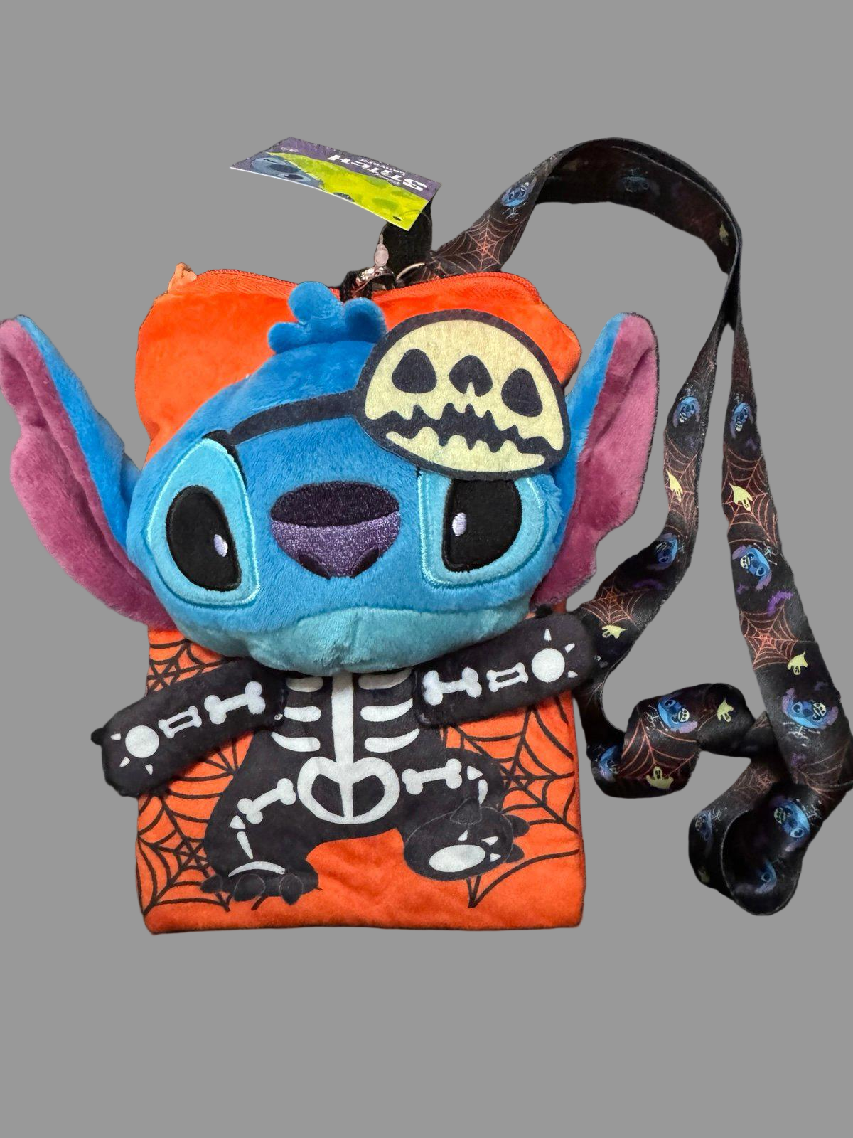 Monogram Stitch Skeleton Plush Lanyard NWT