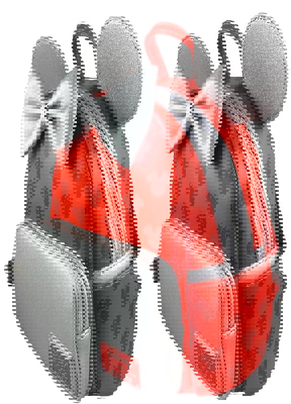 Loungefly Disney Minnie Mouse Red and Silver Mini Backpack NWT