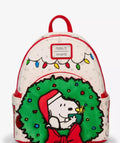 Loungefly Peanuts Snoopy & Woodstock Holiday Wreath Mini Backpack NWT