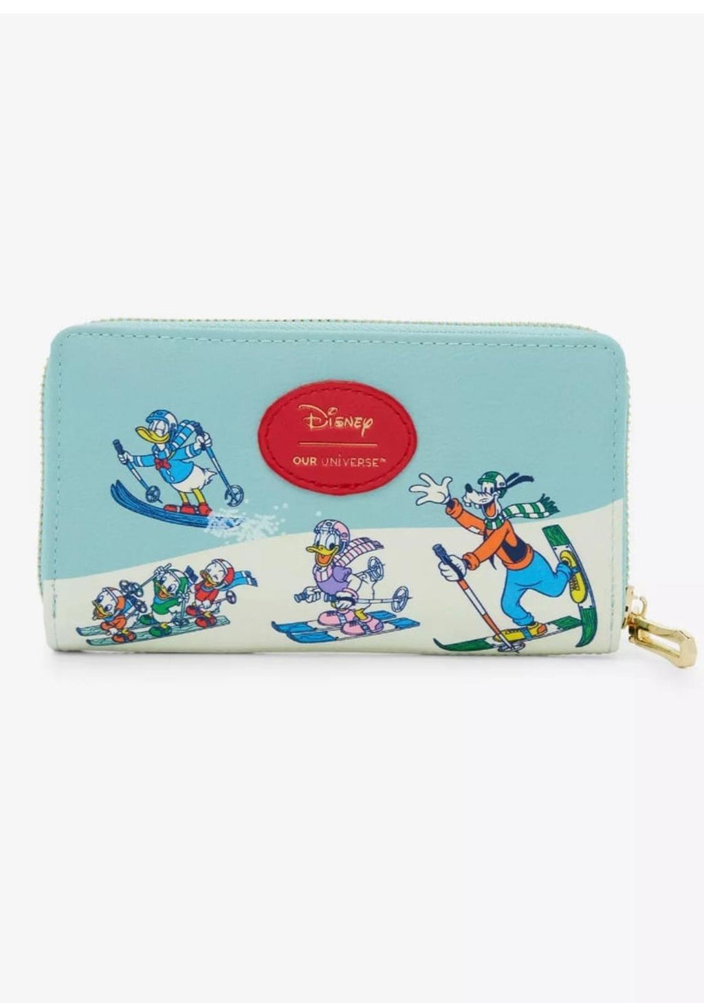 Our Universe Disney Mickey Mouse & Friends Skiing Zip Wallet with Cardholder NWT