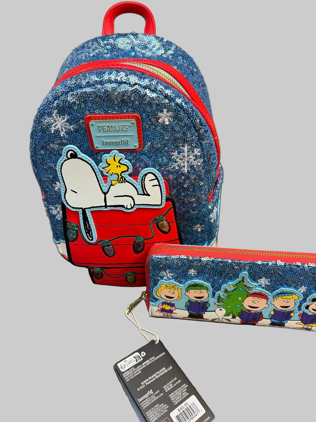 Loungefly Peanuts Snoopy Holiday Sequin Wallet