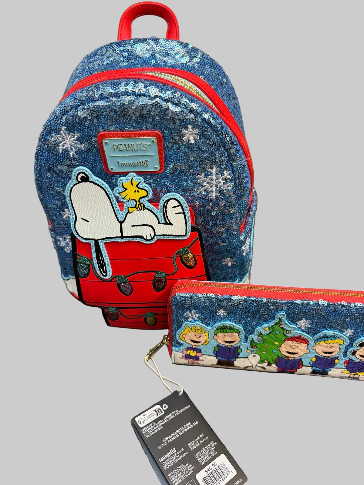 Loungefly Peanuts Snoopy Holiday Sequin Wallet