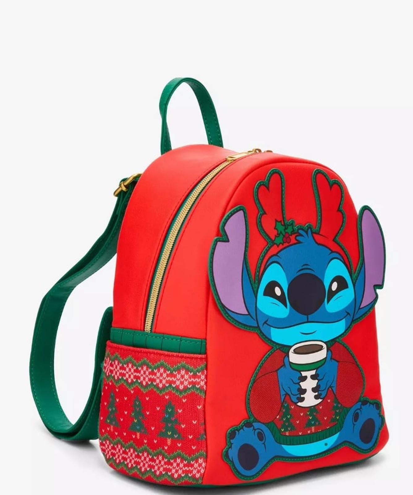Loungefly Disney Stitch Holiday Sweater Mini Backpack