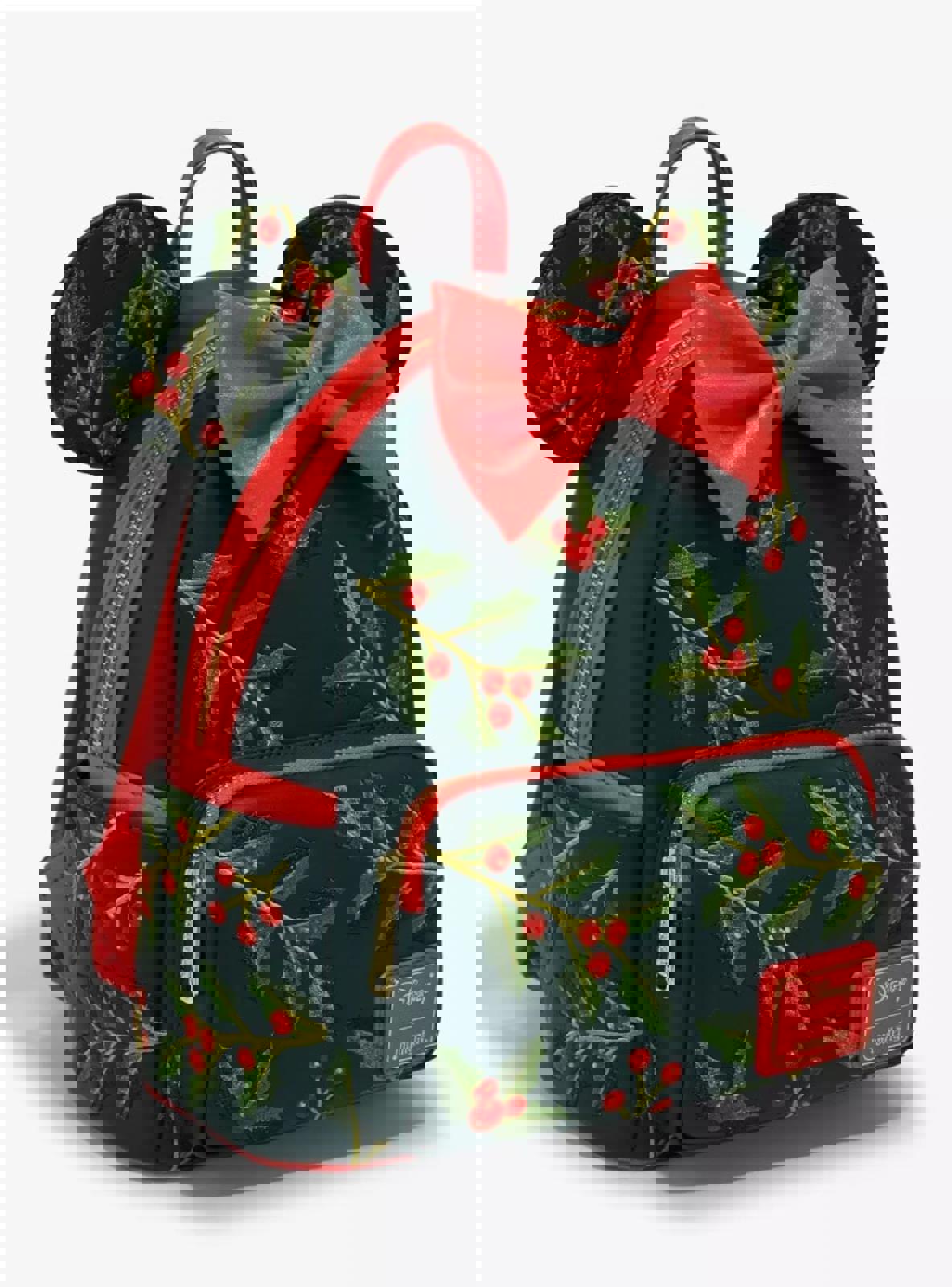 Loungefly Disney Minnie Mouse Holiday Holly Ears Mini Backpack