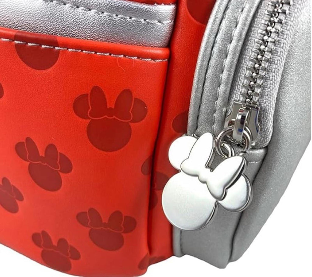 Loungefly Disney Minnie Mouse Red and Silver Mini Backpack NWT