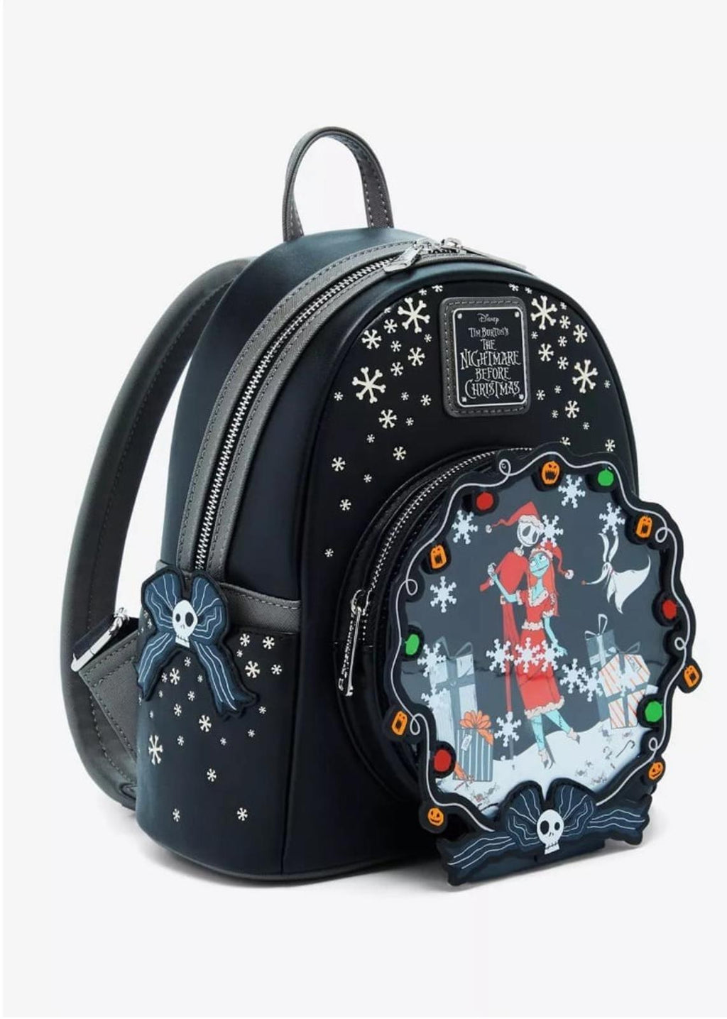 Loungefly Disney NBC Jack & Sally Snowflake GITD Mini Backpack NWT