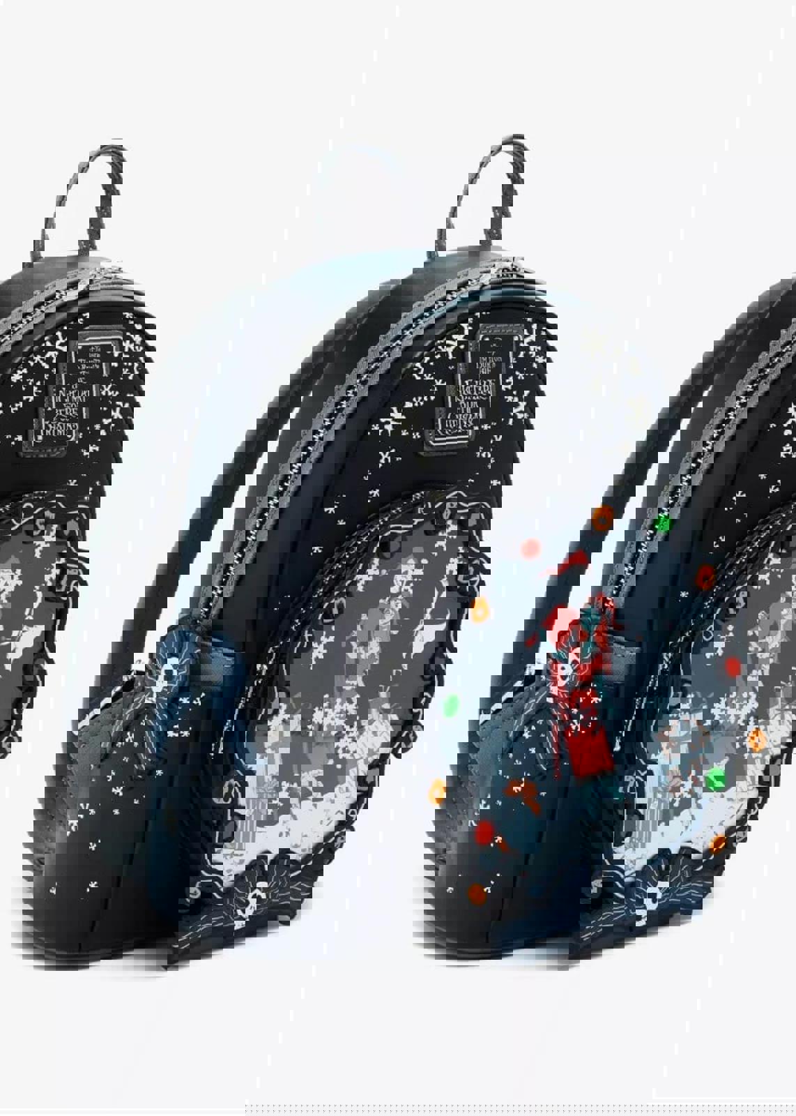 Loungefly Disney NBC Jack & Sally Snowflake GITD Mini Backpack NWT