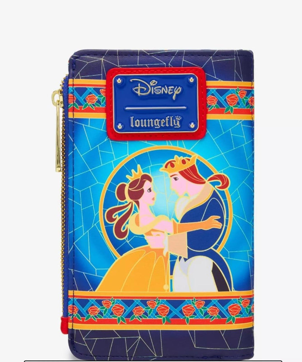 Loungefly Disney Beauty and the Beast Stained Glass Wallet NWT