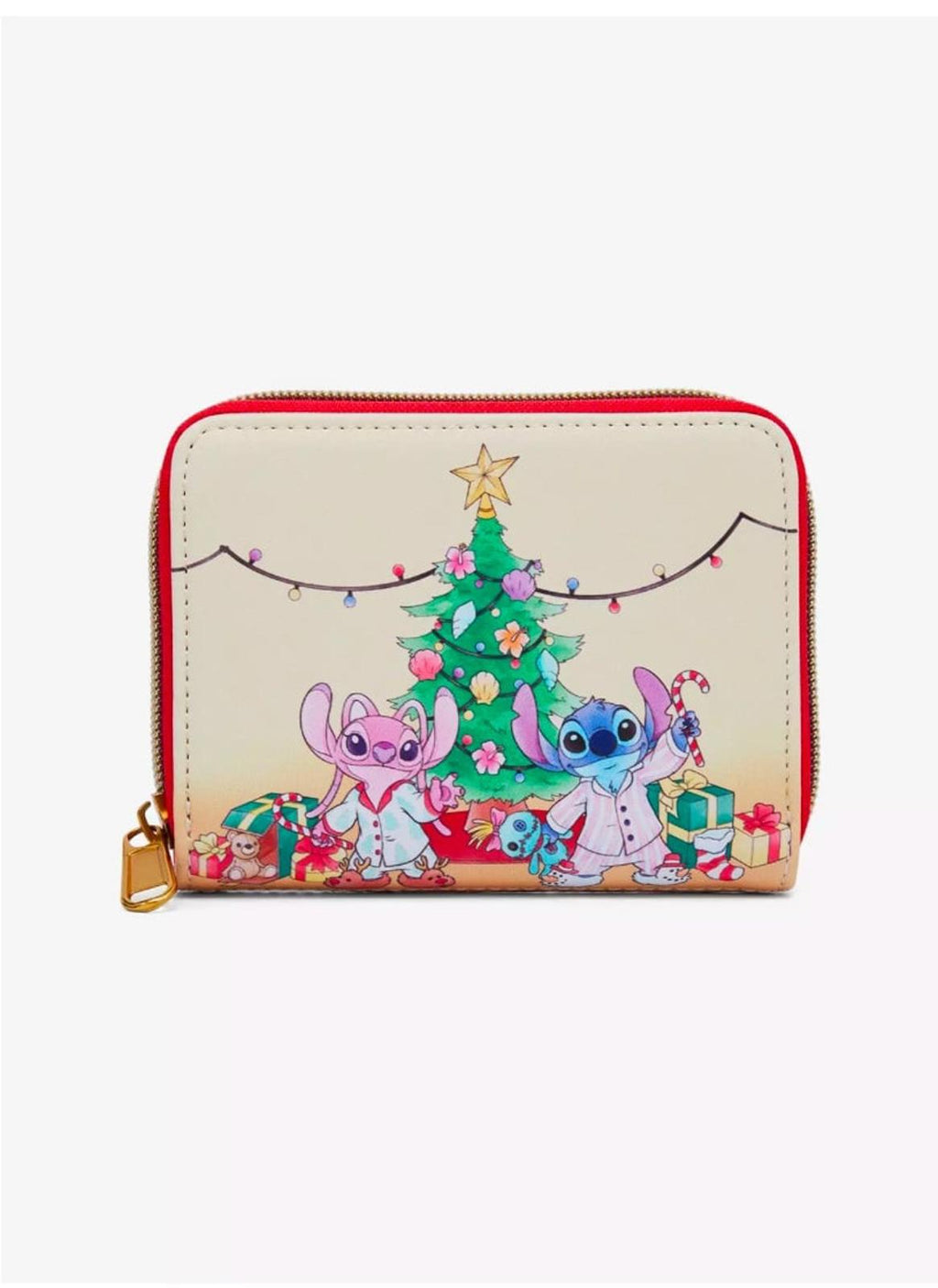 Loungefly Disney Stitch & Angel Holiday Tree Mini Backpack & WALLET SET NWT