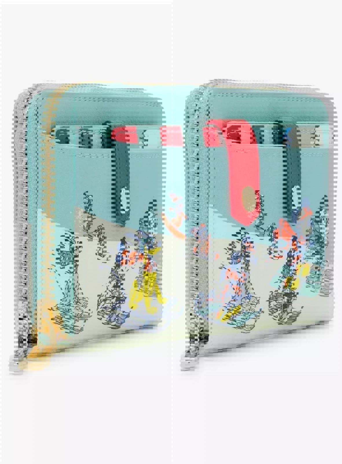 Our Universe Disney Mickey Mouse & Friends Skiing Zip Wallet with Cardholder NWT