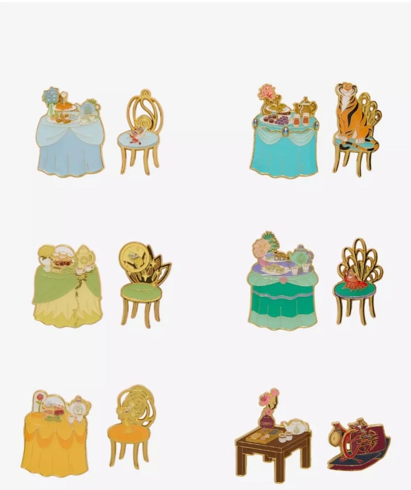 Disney Princess Tea Party Blind Box Enamel Pin Set