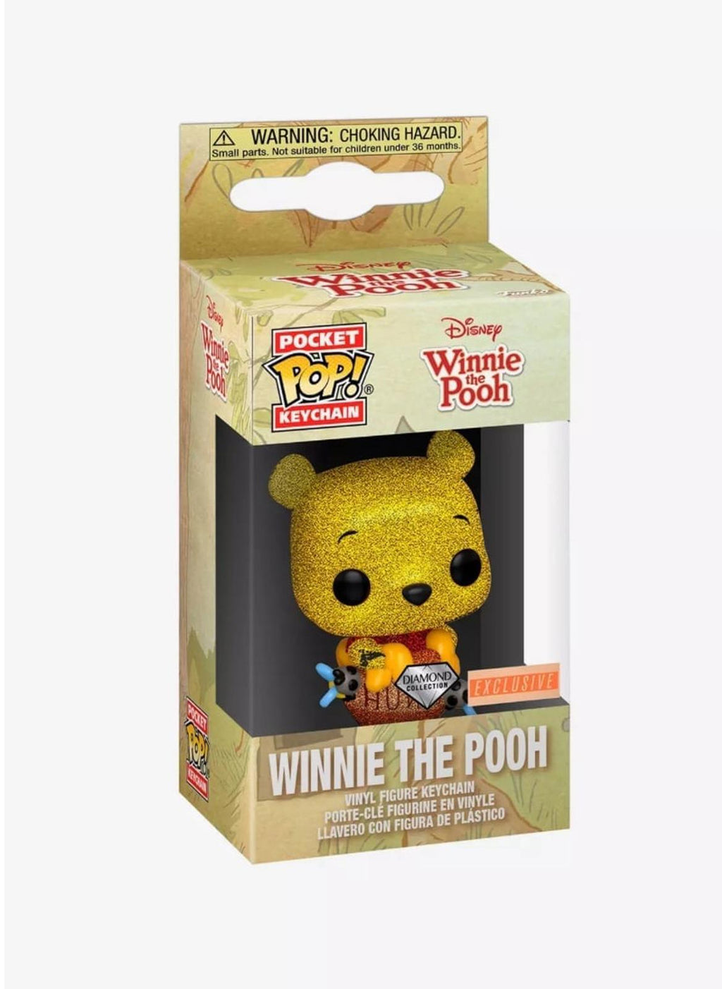 Funko Pocket Pop! Disney Pooh Diamond Collection Pooh Bear Vinyl Keychain NWT