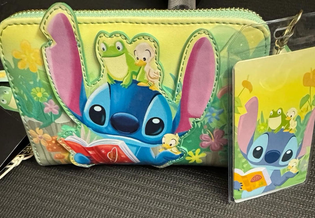 Loungefly Exclusive Stitch Reading Wallet and ID Holder/Lanyard NWT
