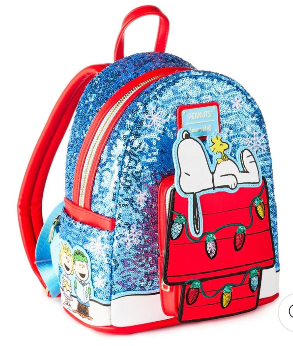 Loungefly Peanuts Snoopy Holiday Sequin Mini Backpack