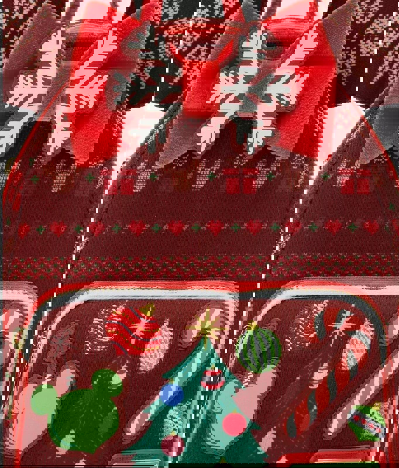 Loungefly Disney Minnie Mouse Sweater Holiday Mini Backpack NWT