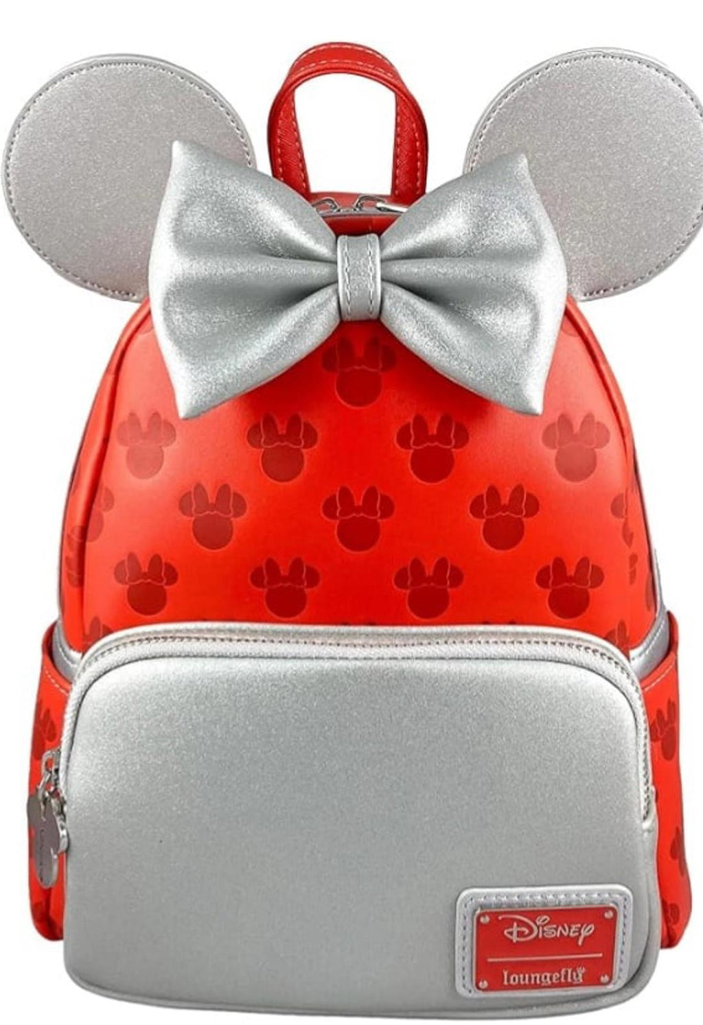 Loungefly Disney Minnie Mouse Red and Silver Mini Backpack NWT