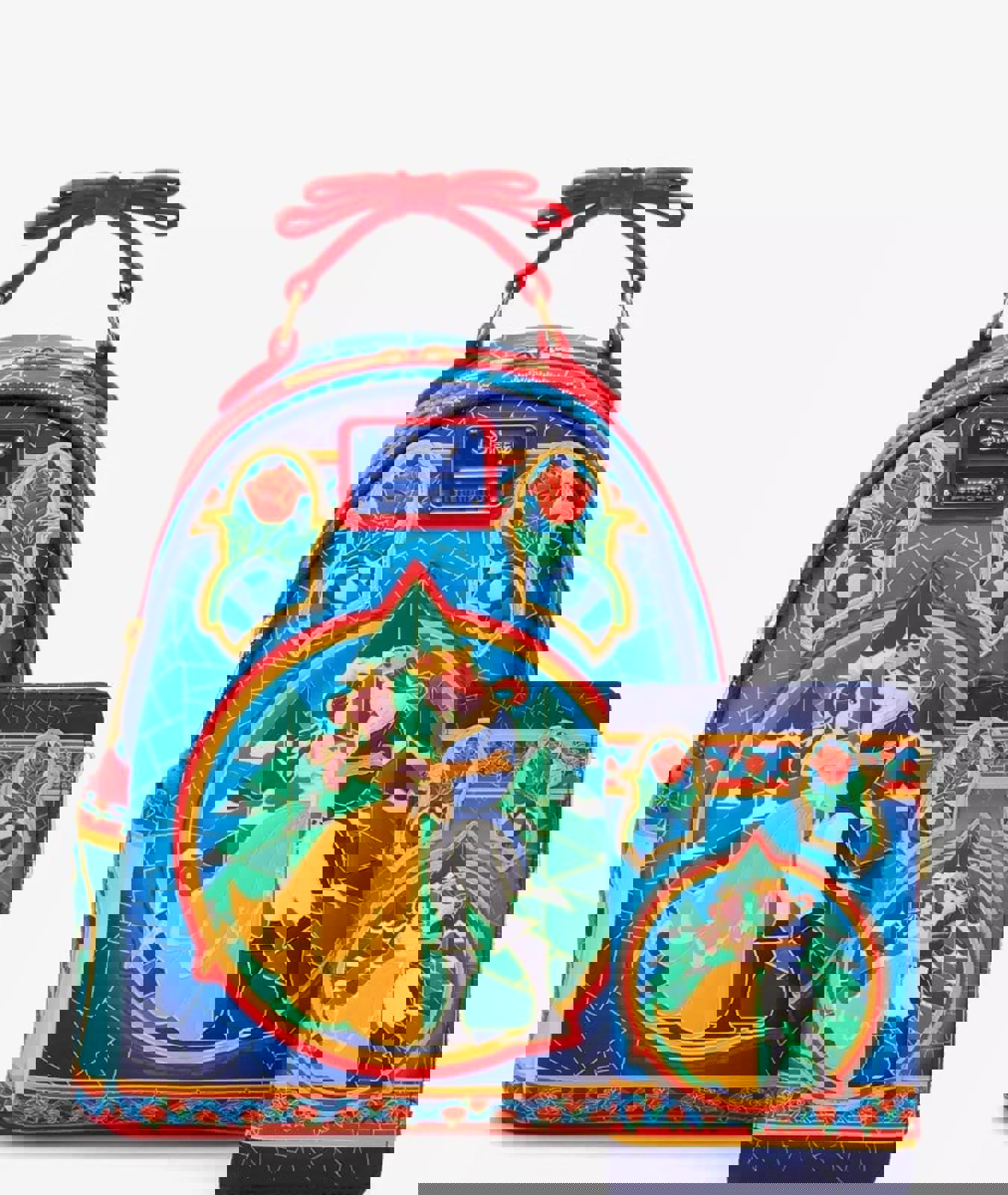 Loungefly Disney Beauty and the Beast Stained Glass Mini Backpack NWT