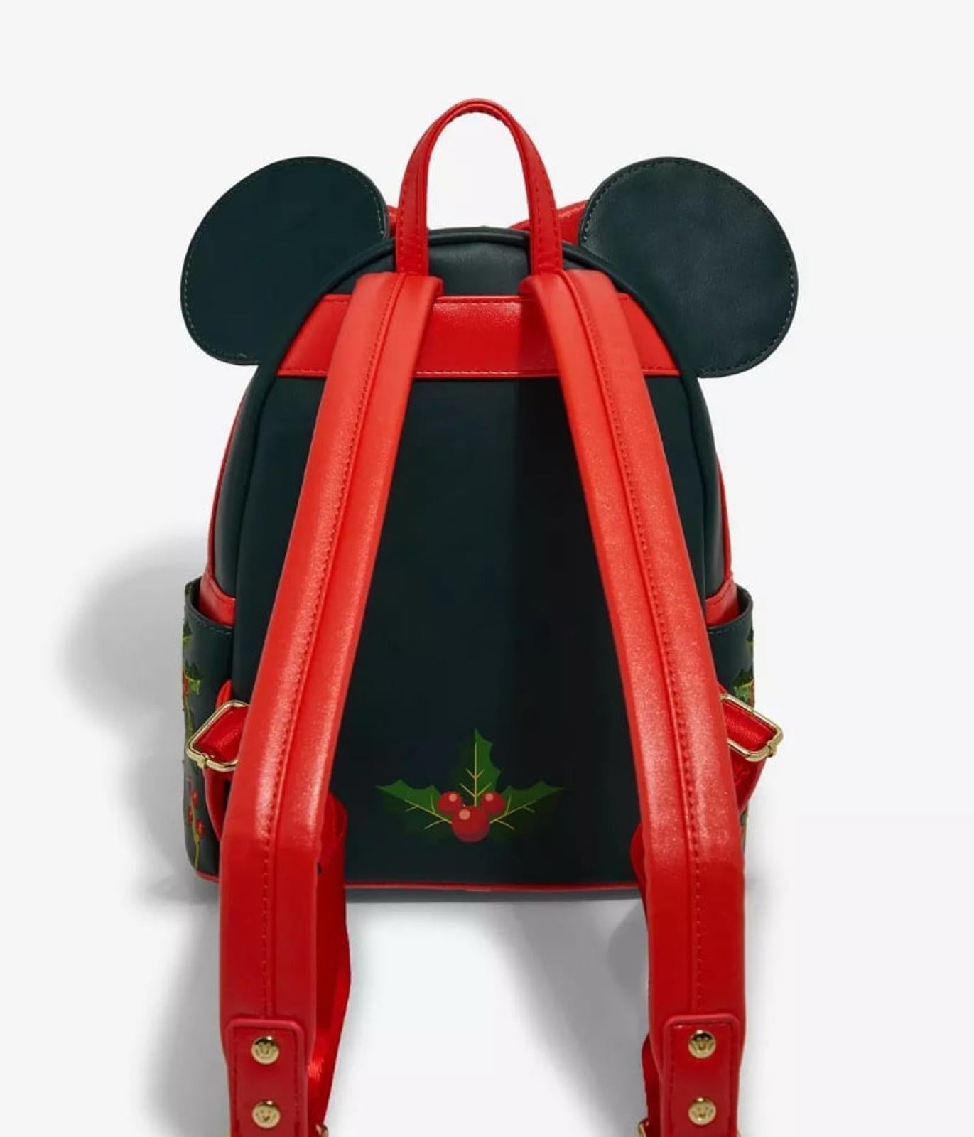 Loungefly Disney Minnie Mouse Holiday Holly Ears Mini Backpack