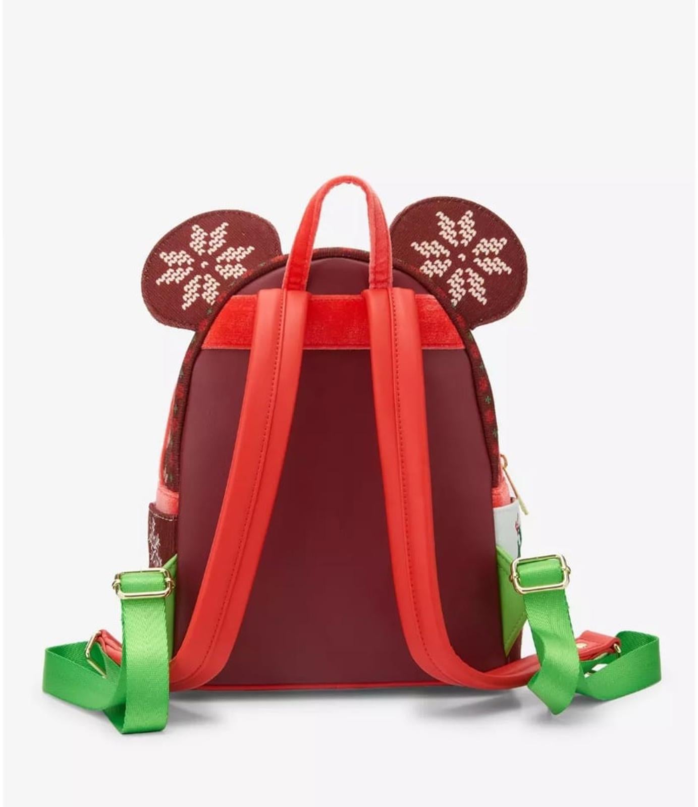 Loungefly Disney Minnie Mouse Sweater Holiday Mini Backpack NWT