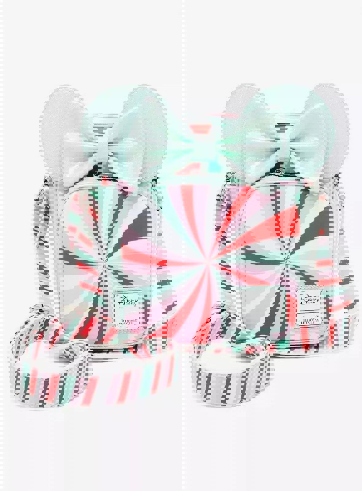 Loungefly Disney Minnie Mouse Ears Peppermint Print Crossbody Bag NWT!! HTF