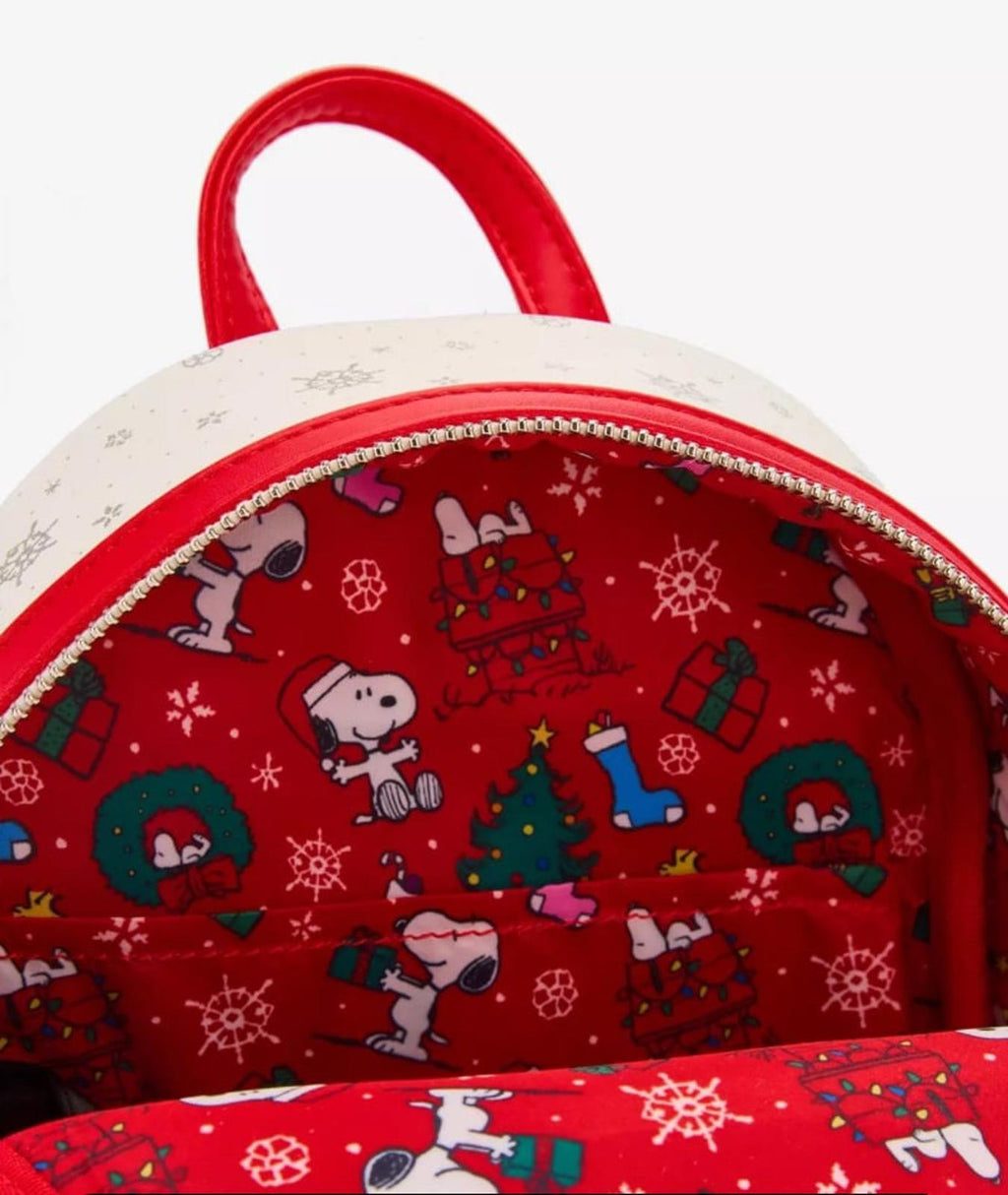 Loungefly Peanuts Snoopy & Woodstock Holiday Wreath Mini Backpack NWT