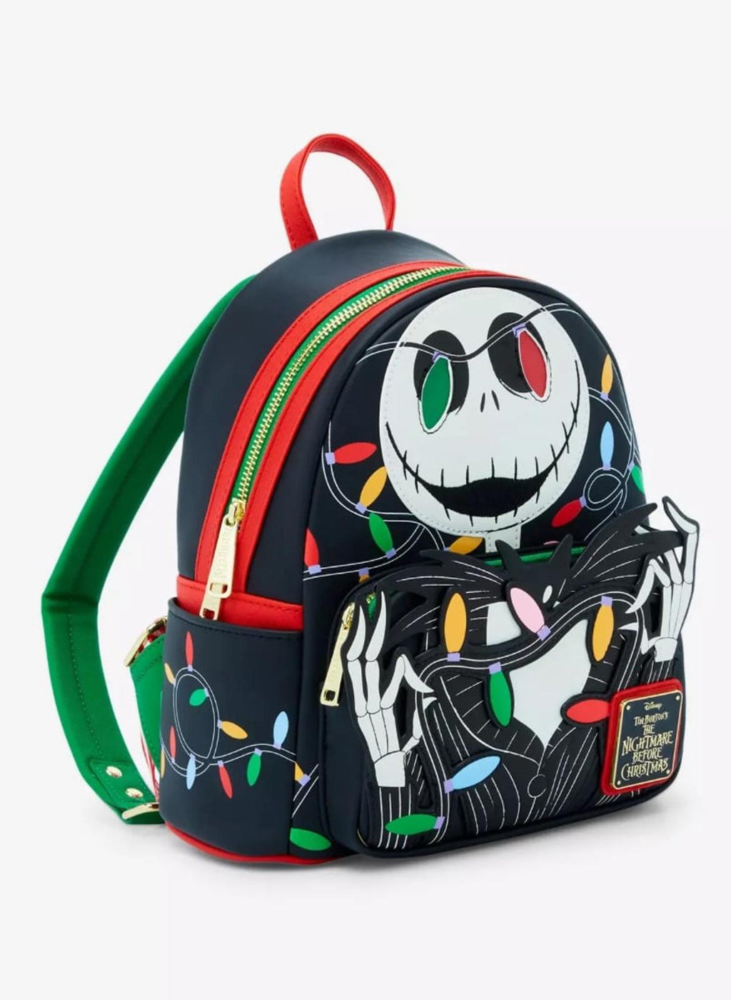 Loungefly Disney NBC Jack Skellington XMas Lights GITD LIGHT UP Mini Backpack
