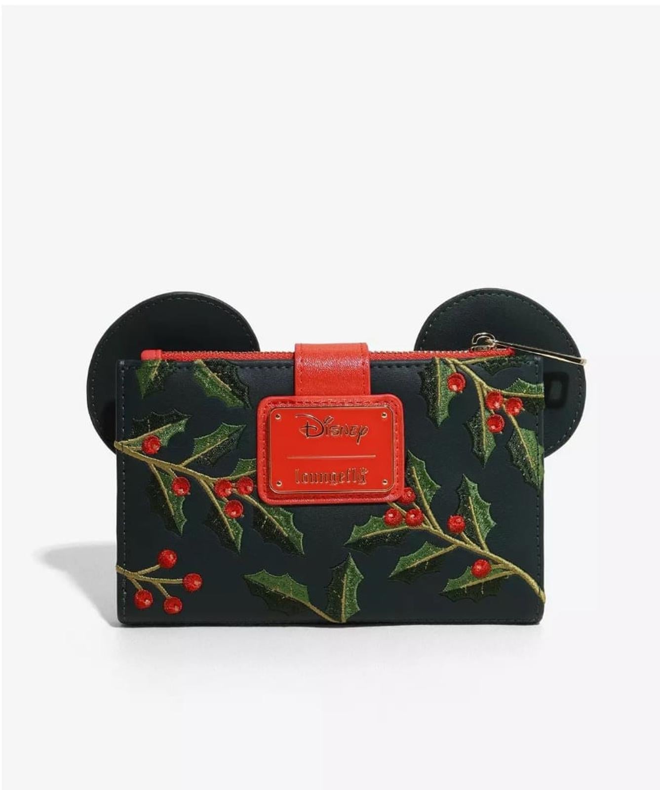 Loungefly Disney Minnie Mouse Holiday Holly Zip Wallet