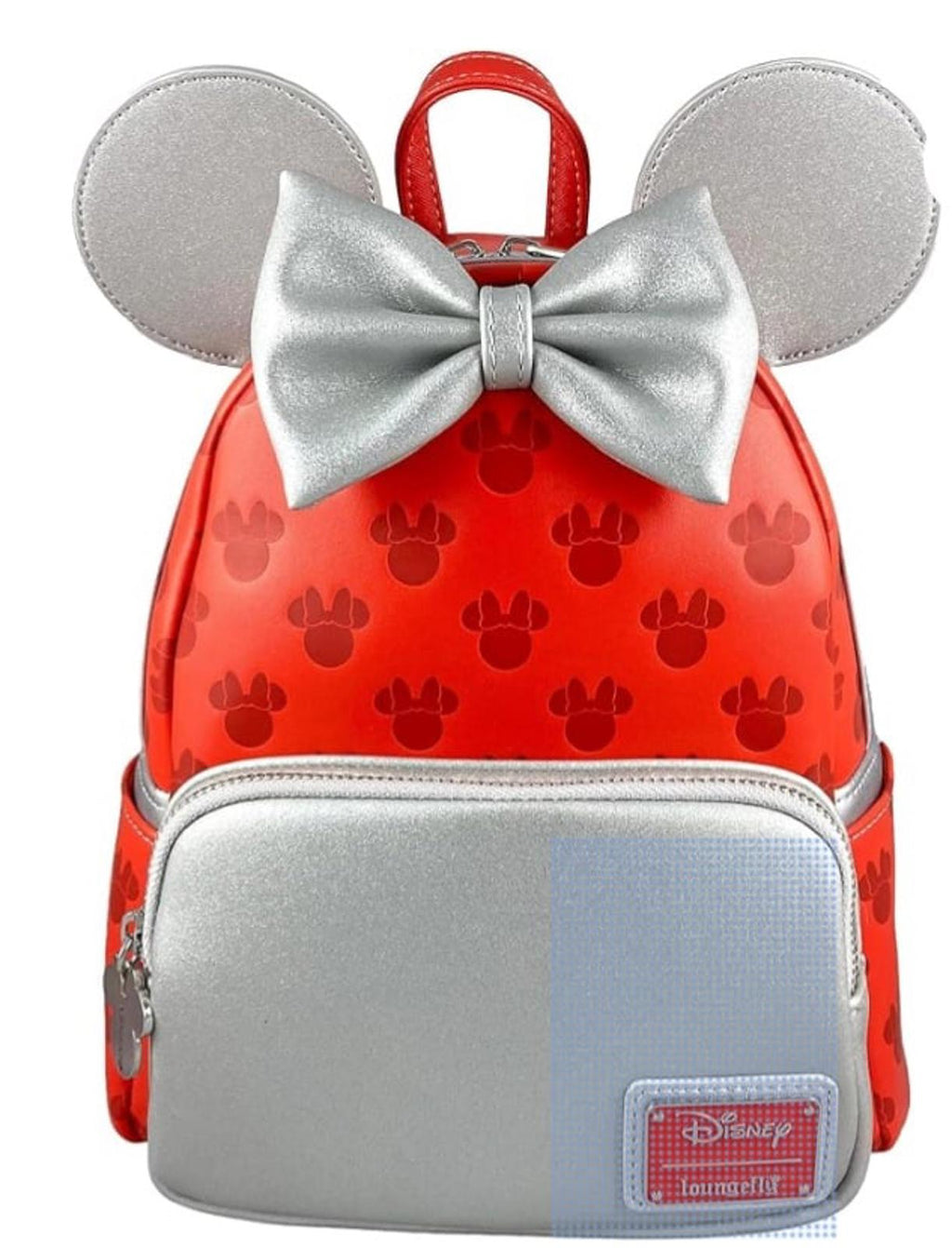 Loungefly Disney Minnie Mouse Red and Silver Mini Backpack NWT