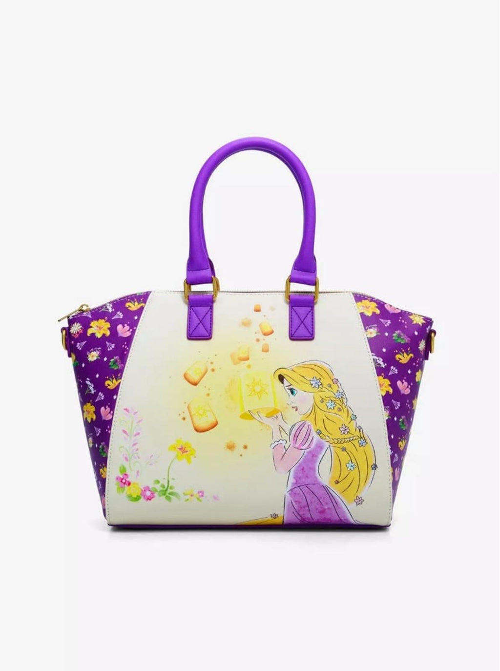 Loungefly Disney Tangled Flowers Satchel Bag Featuring Pascal NWT!!!l