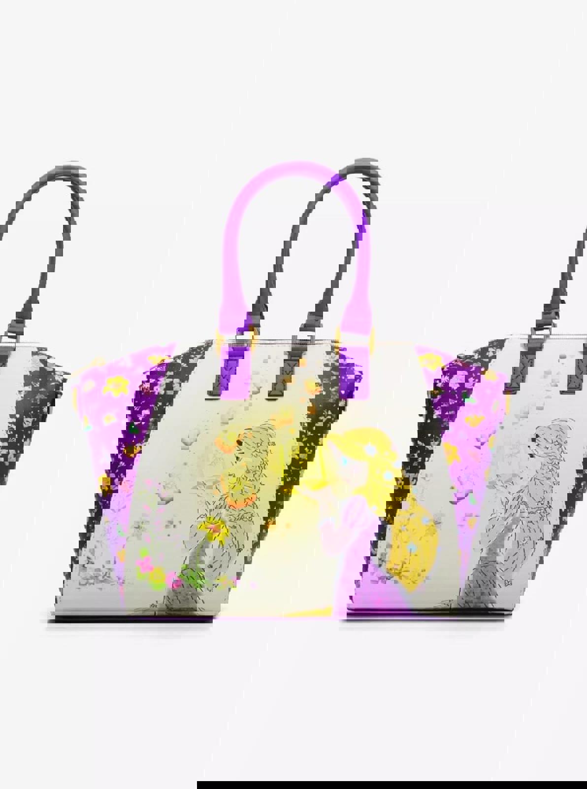 Loungefly Disney Tangled Flowers Satchel Bag Featuring Pascal NWT!!!l