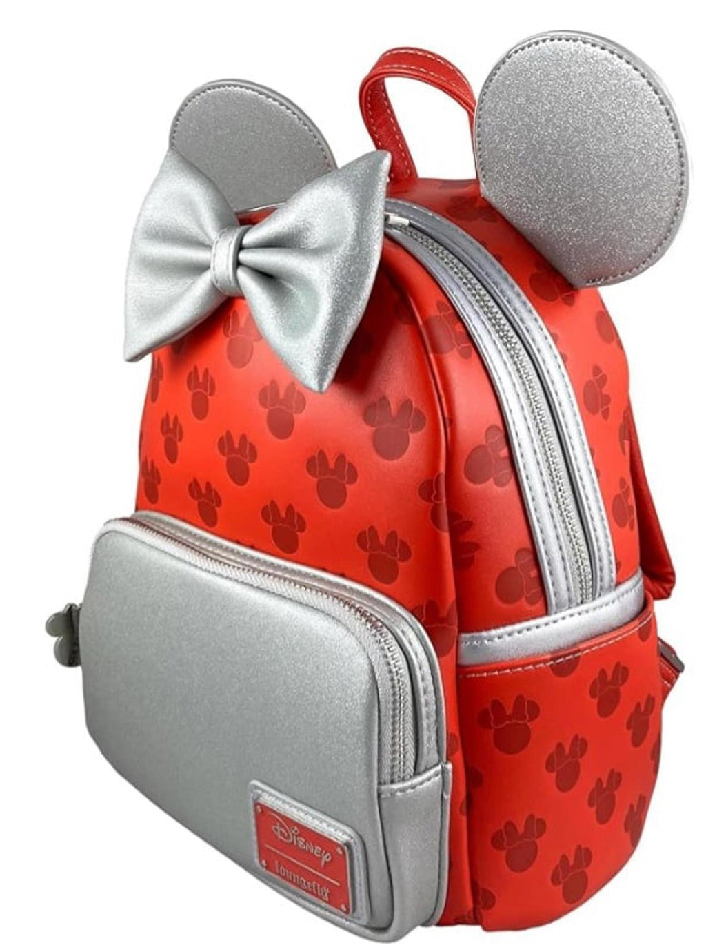 Loungefly Disney Minnie Mouse Red and Silver Mini Backpack NWT