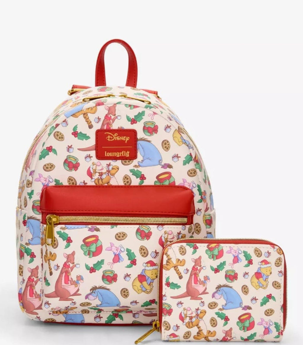 Loungefly Disney Winnie The Pooh Milk & Cookies Holiday Mini Backpack NWT