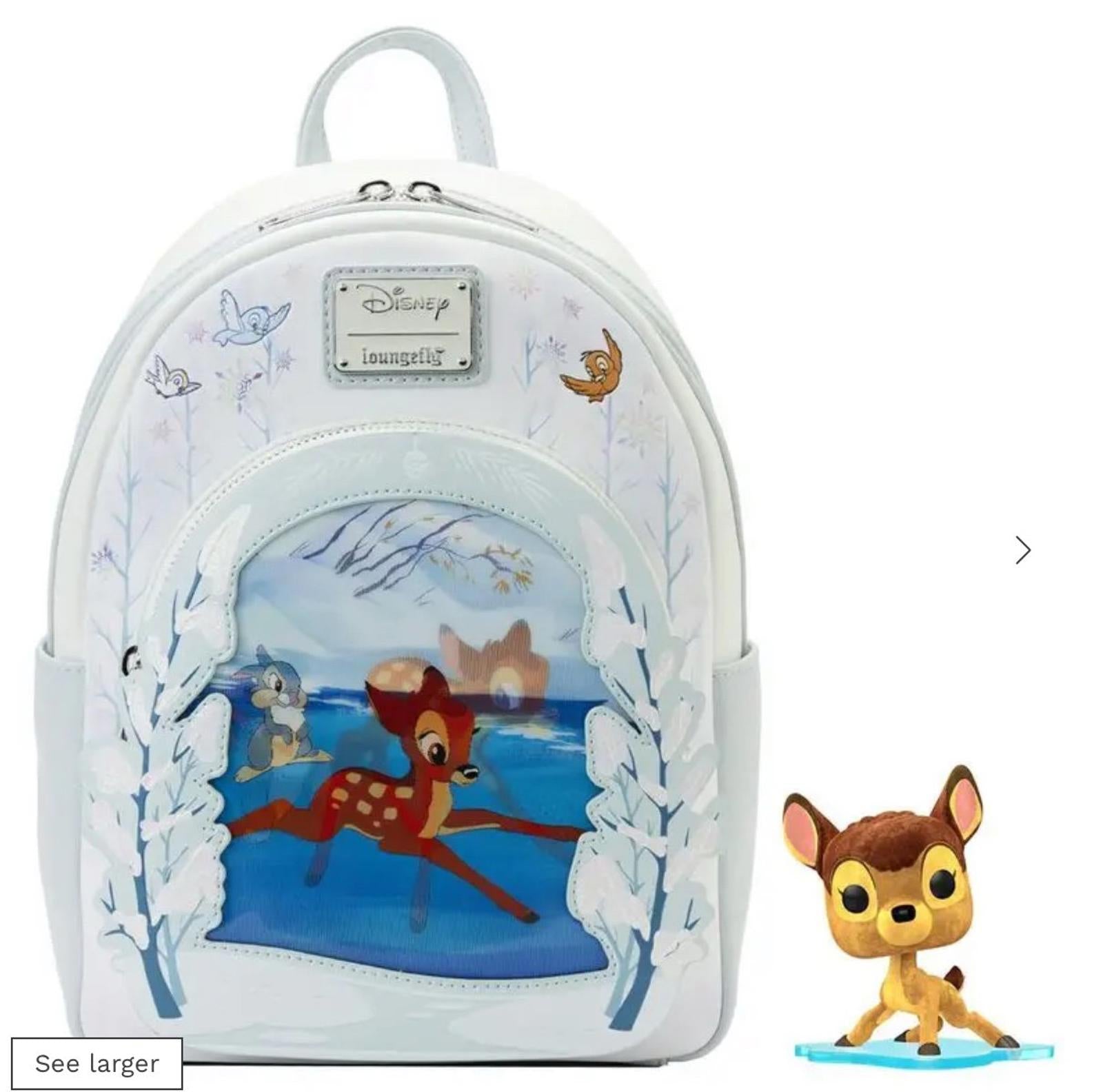 Loungefly Disney Bambi on Ice LE Lenticular Mini Backpack and Pop! Bambi SET NWT