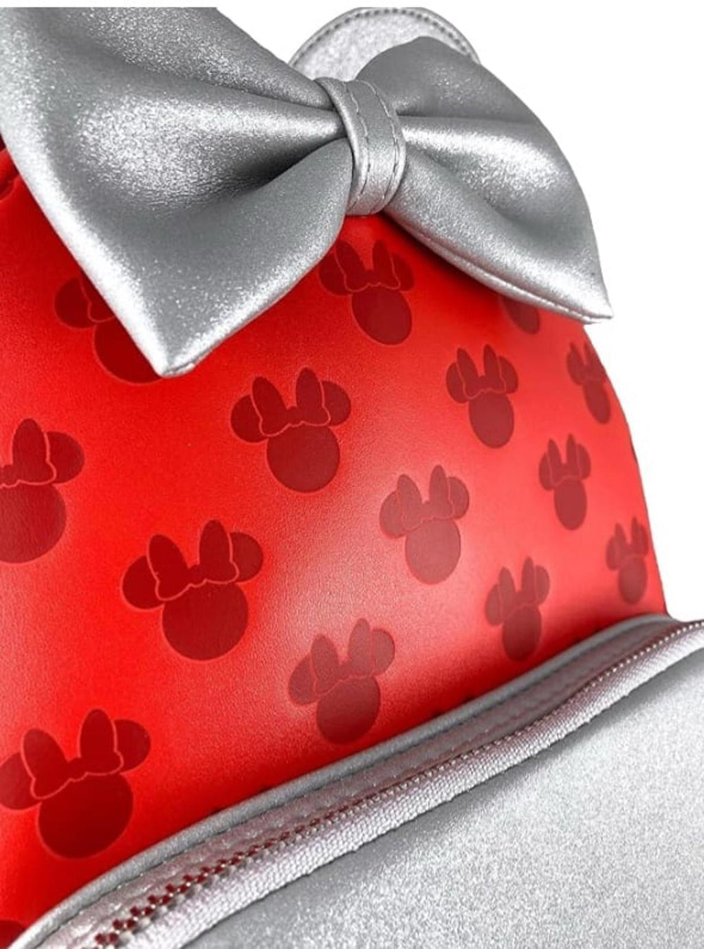 Loungefly Disney Minnie Mouse Red and Silver Mini Backpack NWT