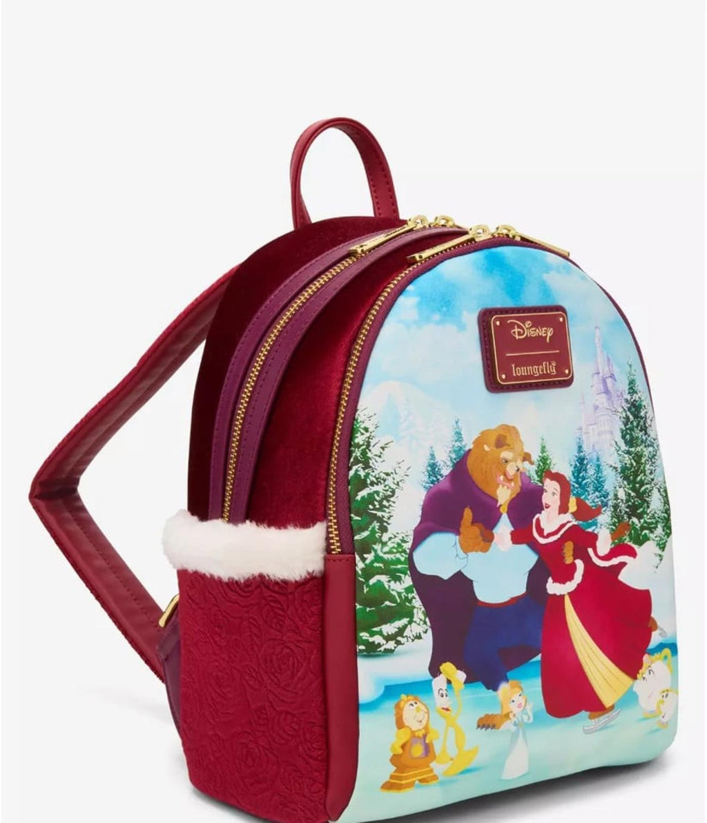 Loungefly Disney Beauty and the Beast Winter Ice Skating Mini Backpack