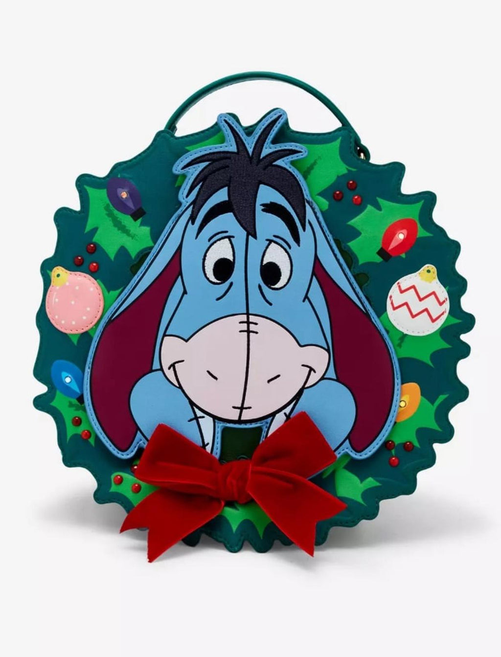 Disney Winnie the Pooh Eeyore Holiday Wreath Convertible Light-Up Backpack NWT