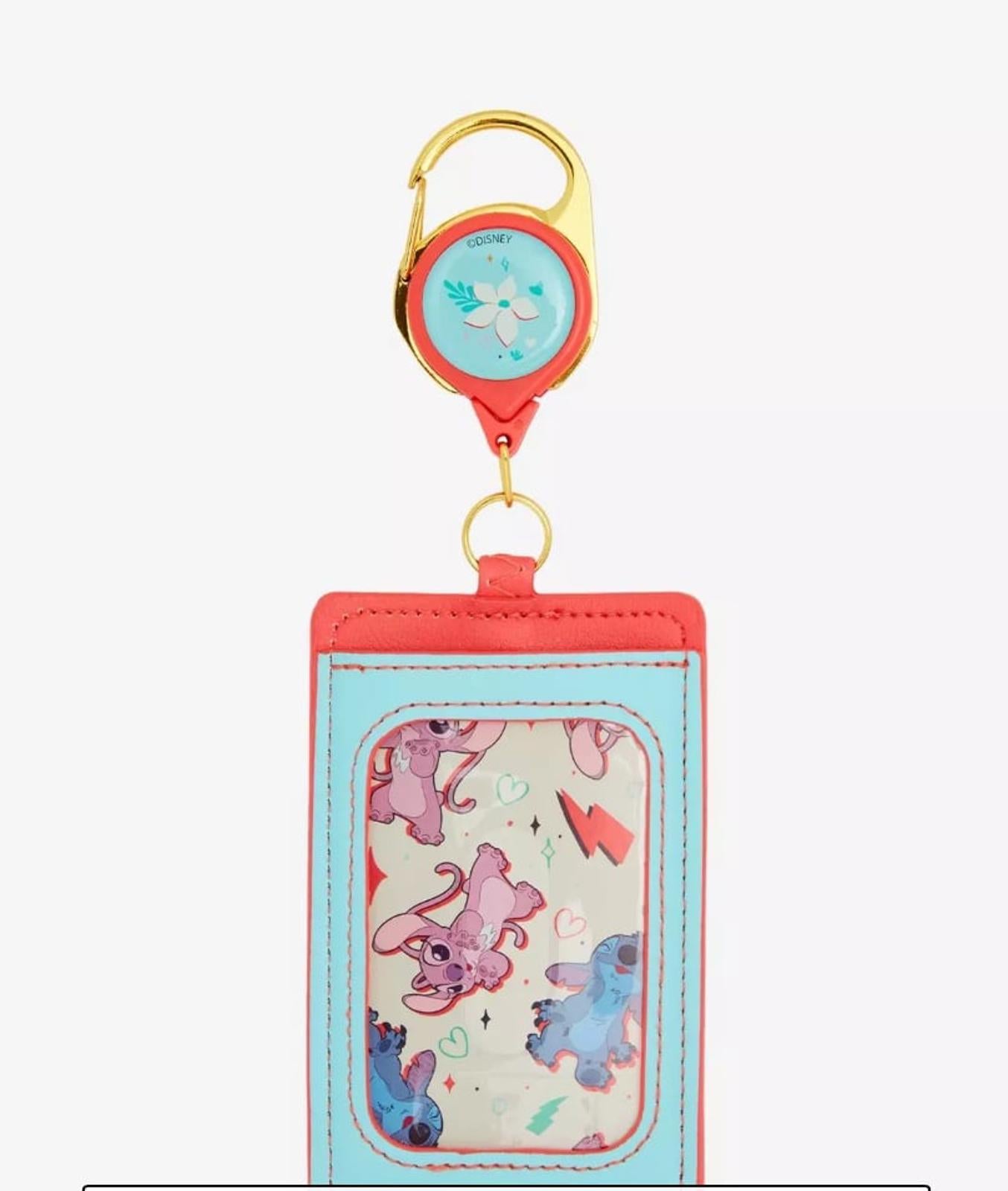 Loungefly Disney Lilo & Stitch Angel & Stitch Floral Heart Retractable NWT