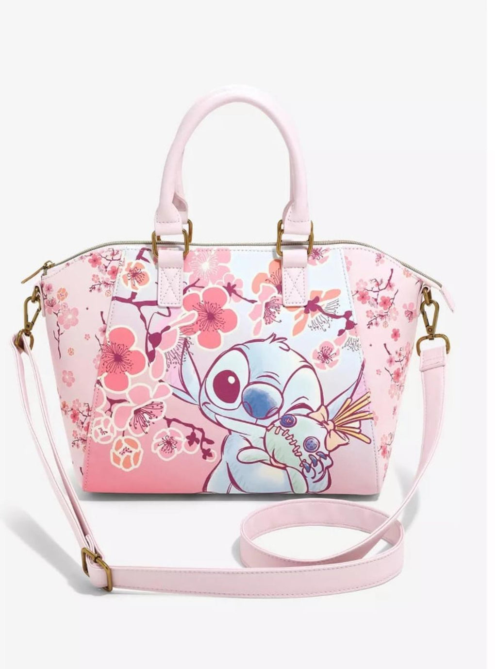 Loungefly Disney Stitch Cherry Blossoms Satchel Bag