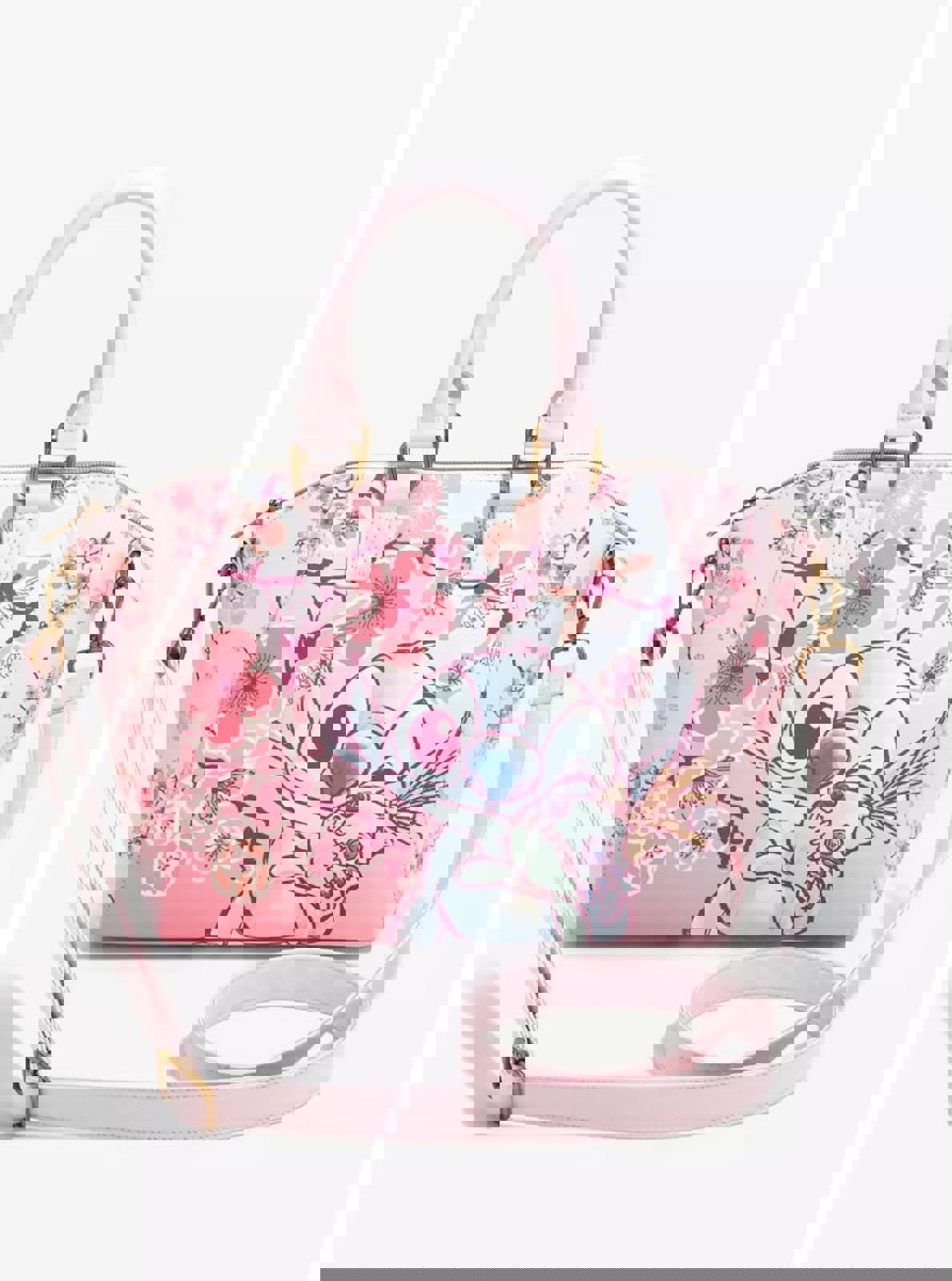Loungefly Disney Stitch Cherry Blossoms Satchel Bag