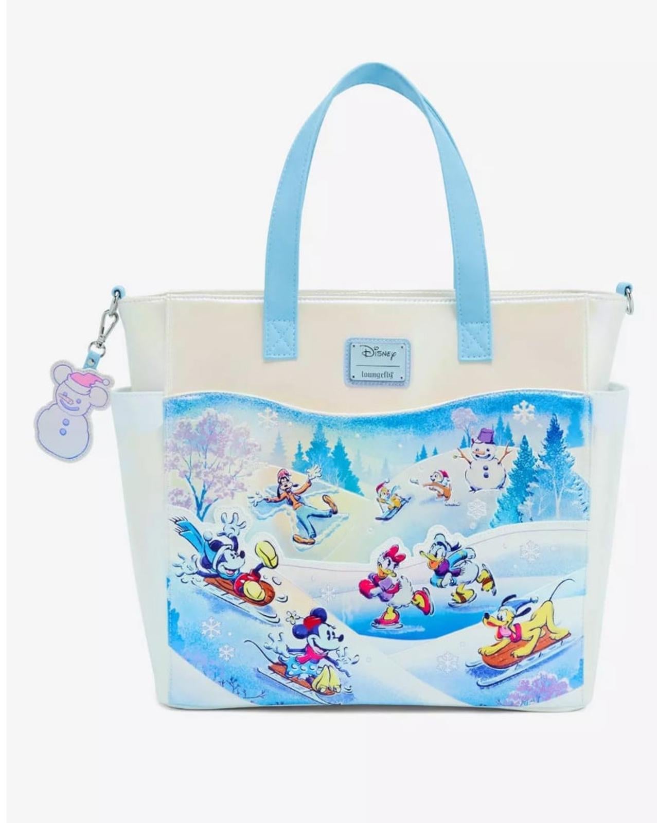 Loungefly Disney Mickey Mouse And Friends Winter Wonderland Convertible Tote Bag