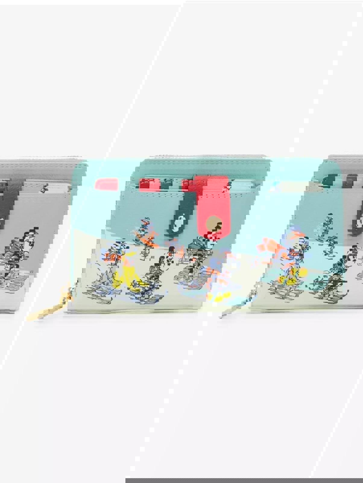 Our Universe Disney Mickey Mouse & Friends Skiing Zip Wallet with Cardholder NWT