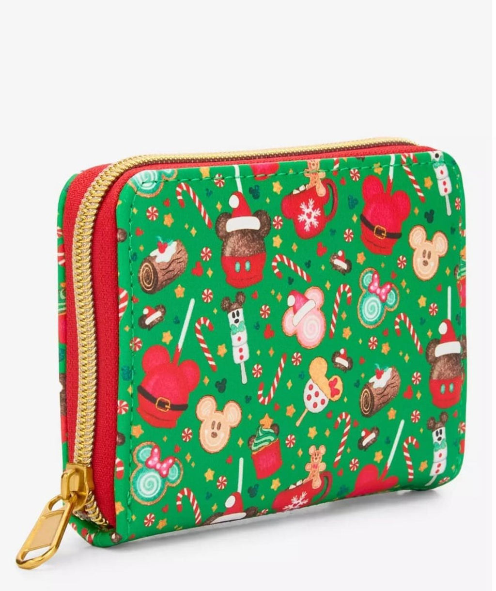 Loungefly Disney Mickey Mouse Holiday Treats Mini Zipper Wallet NWT